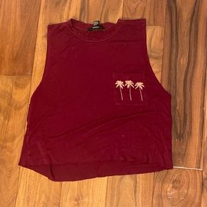 Maroon cropped tank top. Forever 21